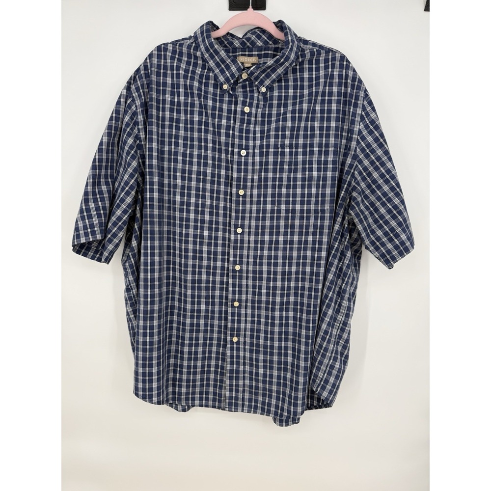 George Men's Blue Plaid 3XL